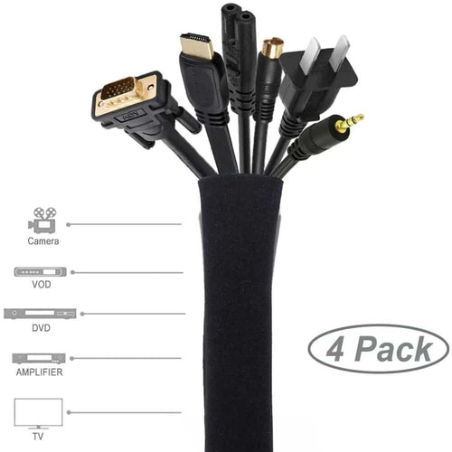 Home Office Electronic Cable Management Sleeve Organiser 4 Set