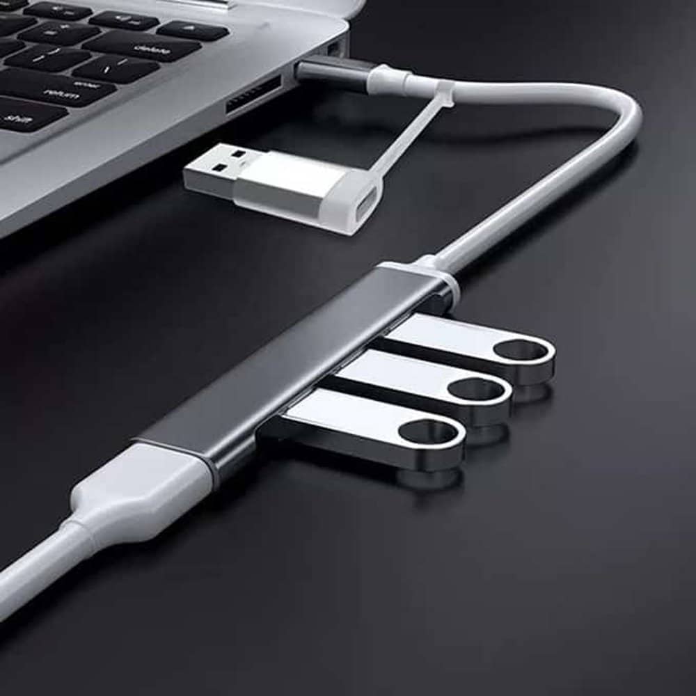 3-Port Type-C to USB 3.0 Hub- Data Transfer- Laptops, PCs & Phones