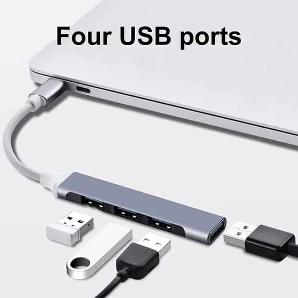 3-Port Type-C to USB 3.0 Hub- Data Transfer- Laptops, PCs & Phones