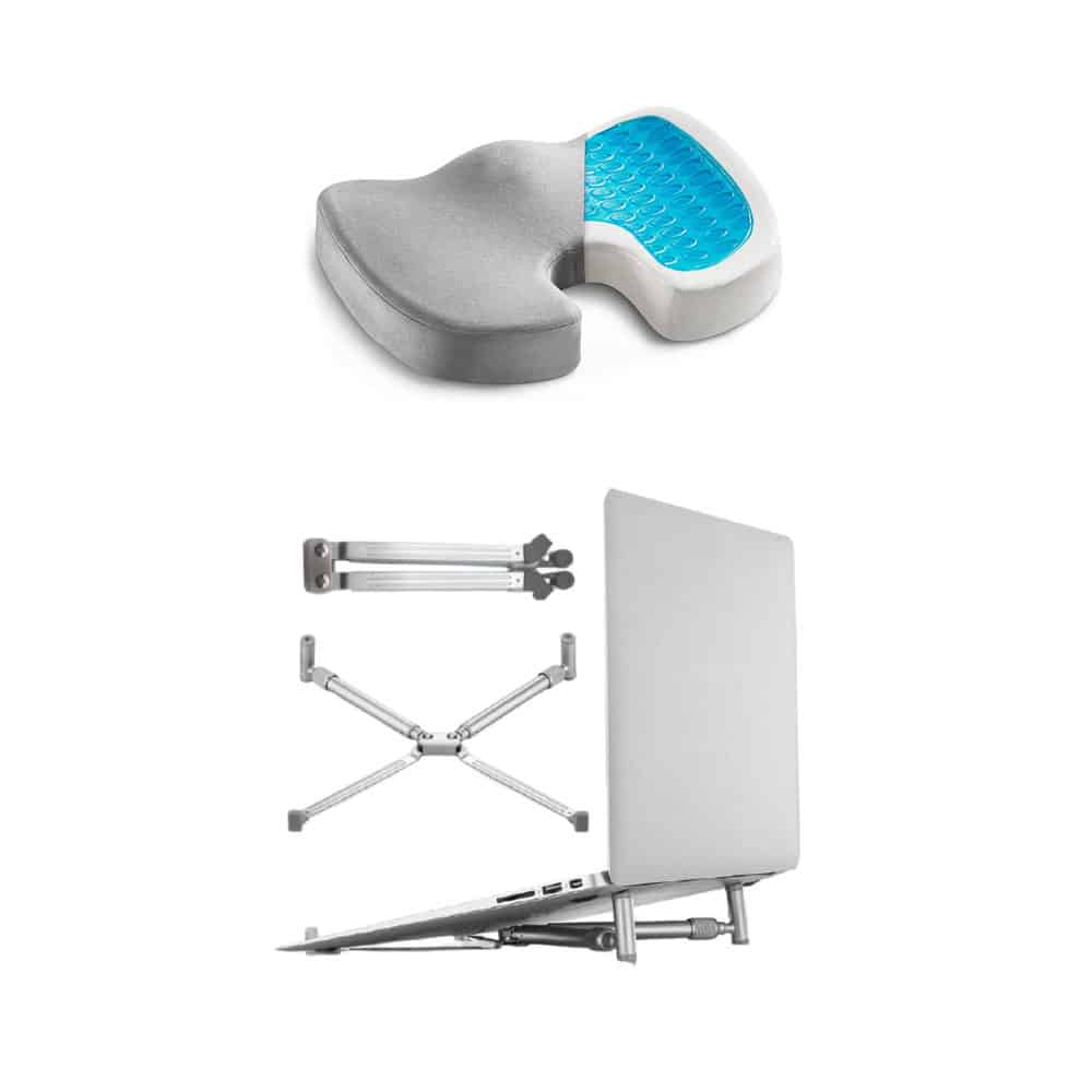 Ergonomic Foam Cushion & Laptop Stand Work-from-Home Bundle